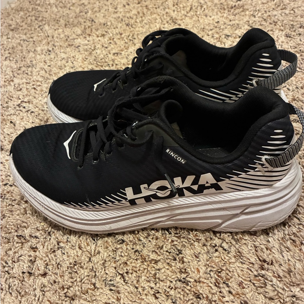 Hoka Men's Black/white One One Rincon Running Shoes size 10 - Picture 3 of 7